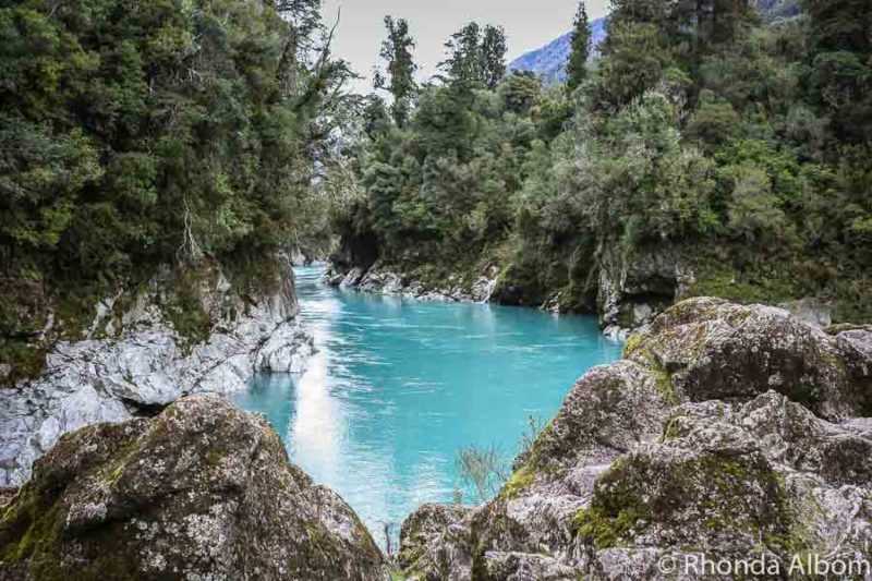 Hokitika gorge at the water's edge in New Zealand