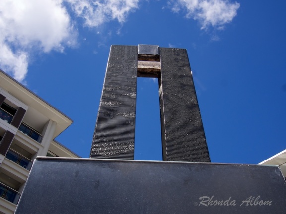 Fire Window by Eric Orr, 1996 is in Viaduct Harbour, Auckland New Zealand