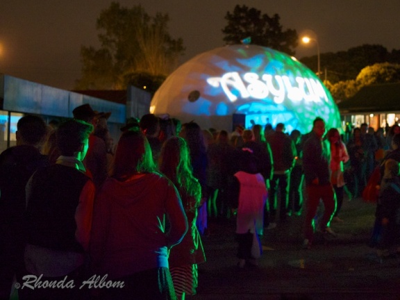 The queue for Bedlam Asylum at Motat's Halloween event in New Zealand.