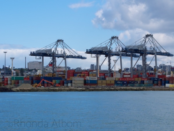 Gantry crane at the main Port of Auckland, New Zealand