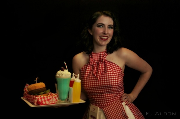 50s waitress at the Very Vintage Day Out, Alexandra Park Raceway, Auckland, New Zealand - Photograph copyright Sarah E. Albom 2015