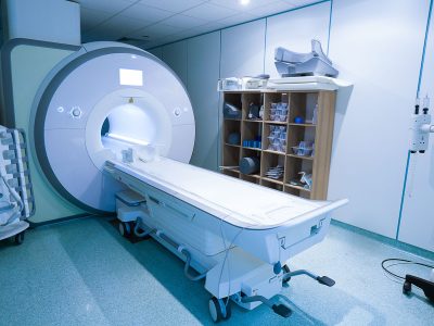 Mine was initially found in an MRI machine like this one. There was a head cage (I am sure it has a different name) near the entrance to the machine that held my head still during the test.