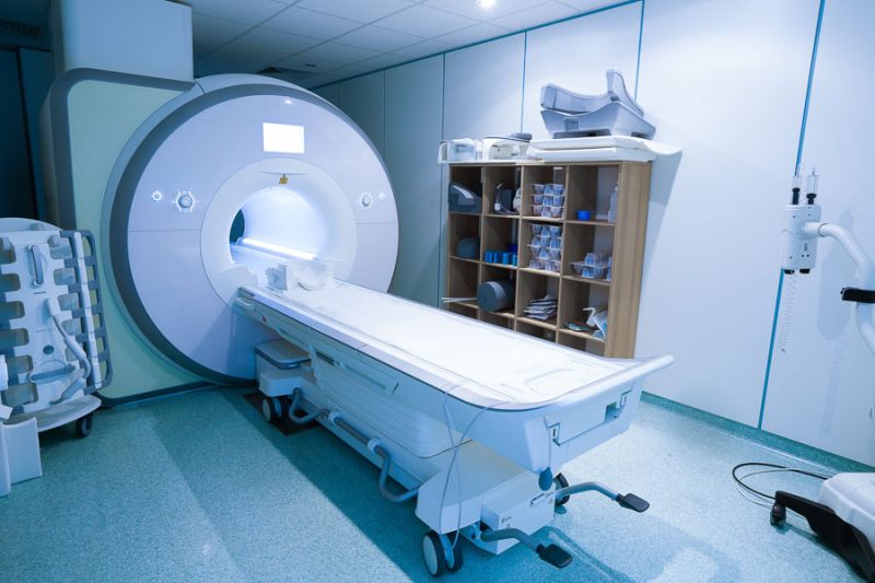 Mine was initially found in an MRI machine like this one. There was a head cage (I am sure it has a different name) near the entrance to the machine that held my head still during the test.