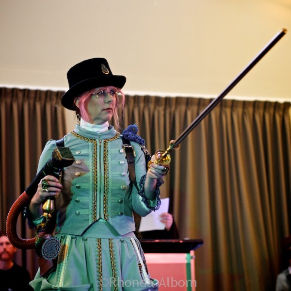 Female winner of the costume contest at Aethercon Steampunk Convention 2015 Auckland New Zealand