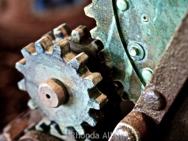 Gears on a steam cannon at Aethercon Steampunk Convention 2015 Auckland New Zealand