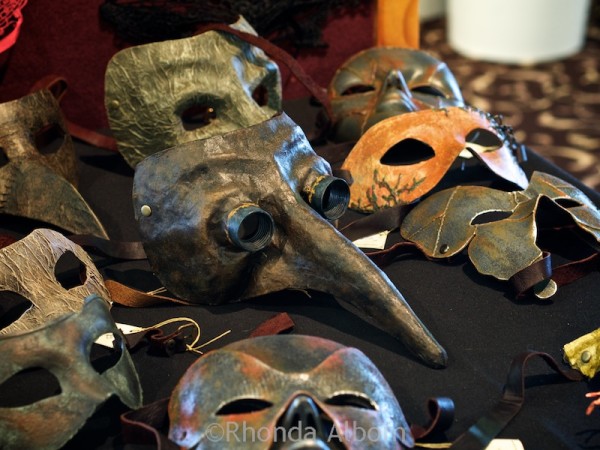 Metal masks available for sale at Aethercon Steampunk Convention 2015 Auckland New Zealand
