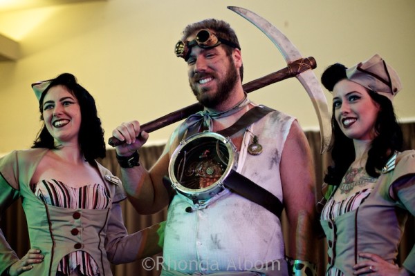 Male winner of the costume contest at Aethercon Steampunk Convention 2015 Auckland New Zealand
