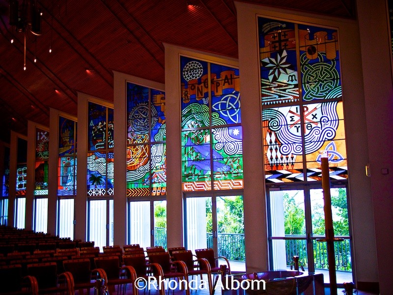 Pacific Island influence of the nave of Holy Trinity Cathedral in Parnell, Auckland New Zealand