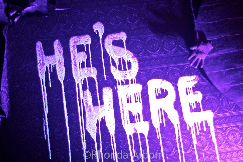 A bleak warning inside Jack the Ripper's House at The Olde Hallows Eve festival at MOTAT in Auckland New Zealand