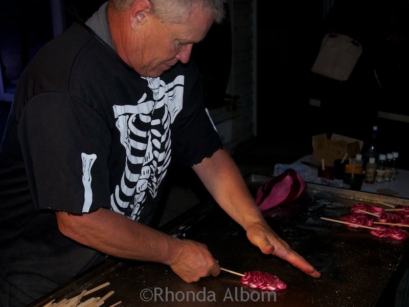 Making Lollipops at the Olde Hallows Eve festival at MOTAT in Auckland New Zealand