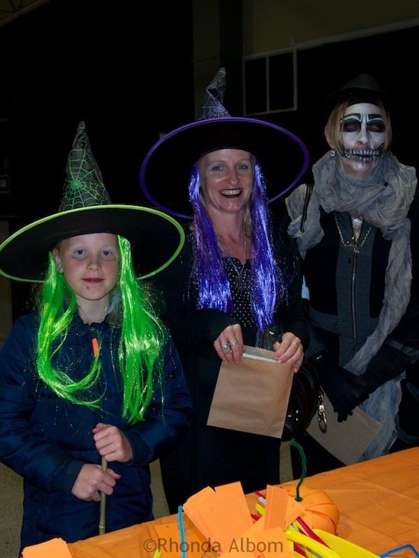 Childrn's creepy coutyard at the Danse Macabre (Dance of Death) at The Olde Hallows Eve festival at MOTAT in Auckland New Zealand