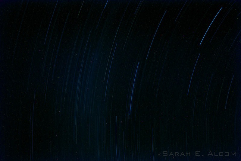 Star trail from the southern hemisphere - taken in New Zealand. Copyright Sarah E. Albom 2014; for more photos of the night sky, visit Albom Adventures