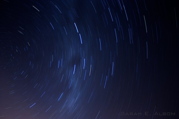 Star trail from the southern hemisphere - taken in New Zealand. Copyright Sarah E. Albom 2014; for more photos of the night sky, visit Albom Adventures