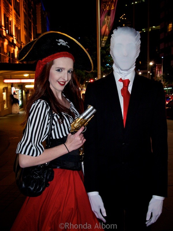 Auckland Late Night Halloween: Adults in Costume on K-Road & Queen St 4 Dressed up for late night Halloween fun on Queen Street in Auckland New Zealand