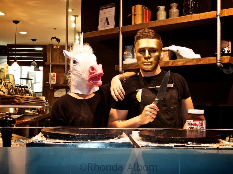 Even some of the shop keepers got into the late night Halloween spirit in Auckland, New Zealand