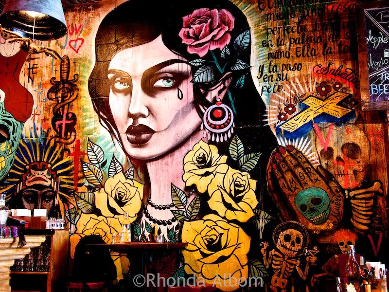 Artwork on a wall in Mexico Restaurant in the Ponsonby neighborhood of Auckland New Zealand