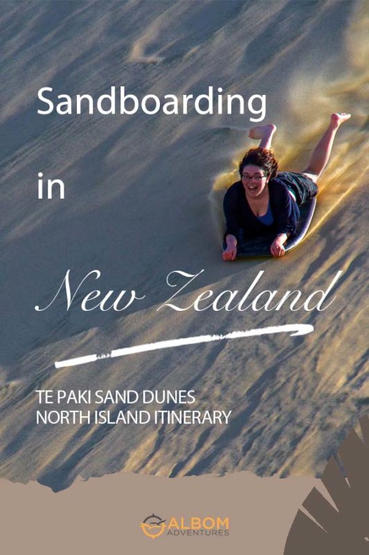 Sandboarding at Te Paki Sand Dunes, New Zealand 12 Sandboarding is a popular adrenaline pumping New Zealand adventure