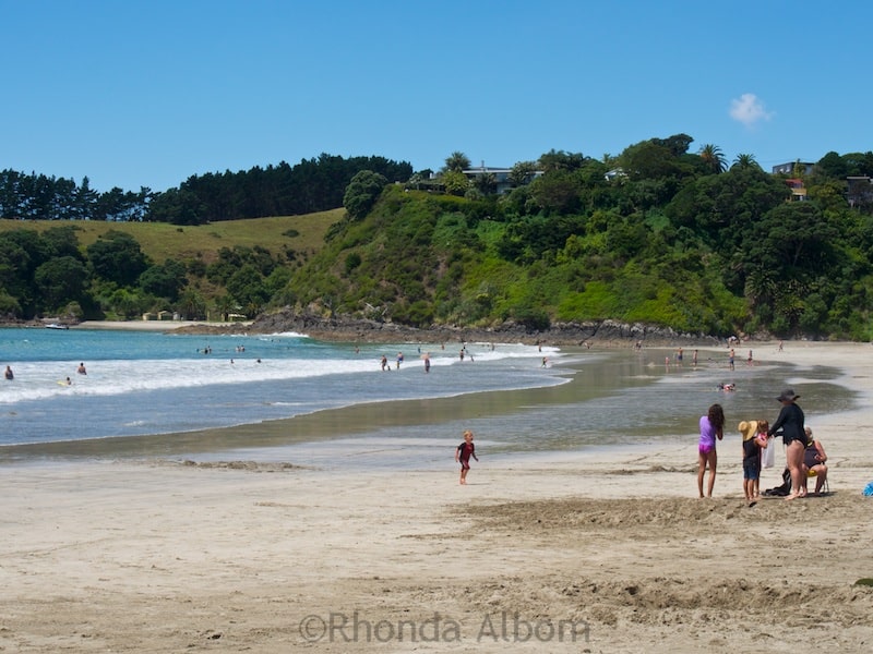 Palm Beach - one of many Waiheke Island beaches near Auckland New Zealand