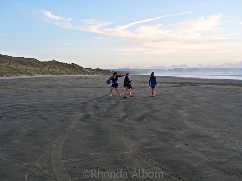 Running along Ninety-Mile Beach on the Aupouri Peninsula at the North end of New Zealand