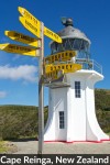 The famous lighthouse at Cape Reinga, the top of the North Island in New Zealand