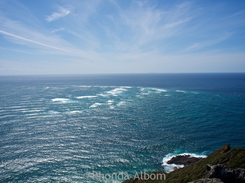 Here we see two seas meeting together - the Tasman Sea and Pacific Ocean at the top of the North Island of New Zealand