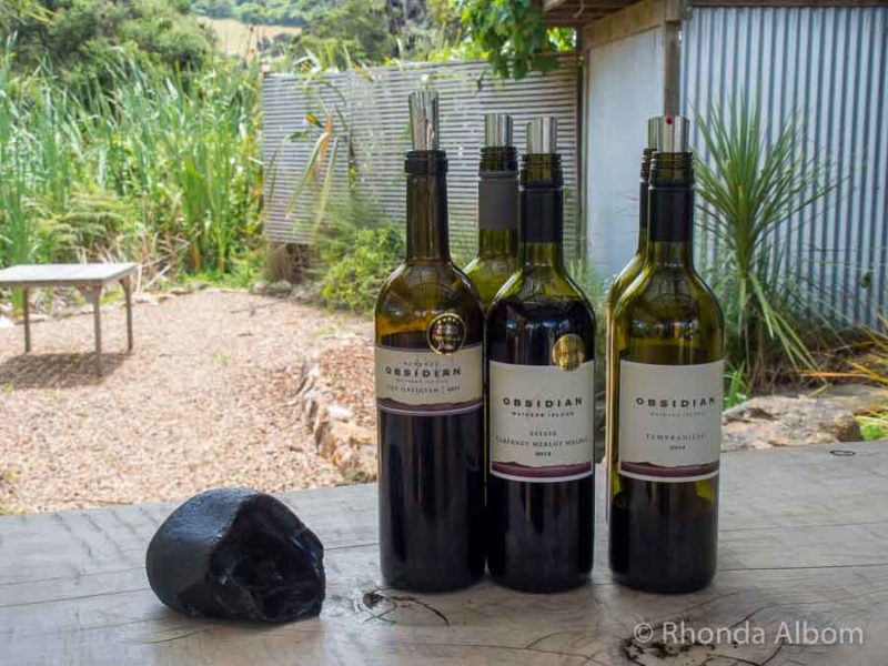 Obsidian Wines ready for the tasting on Waiheke Island