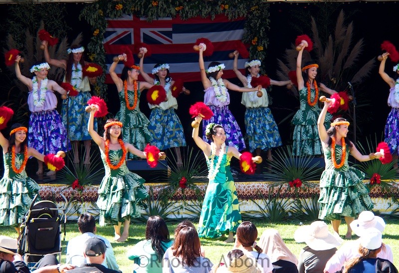 Hawaiin hula dancers at the Pasifika Festival in Auckland New Zealand