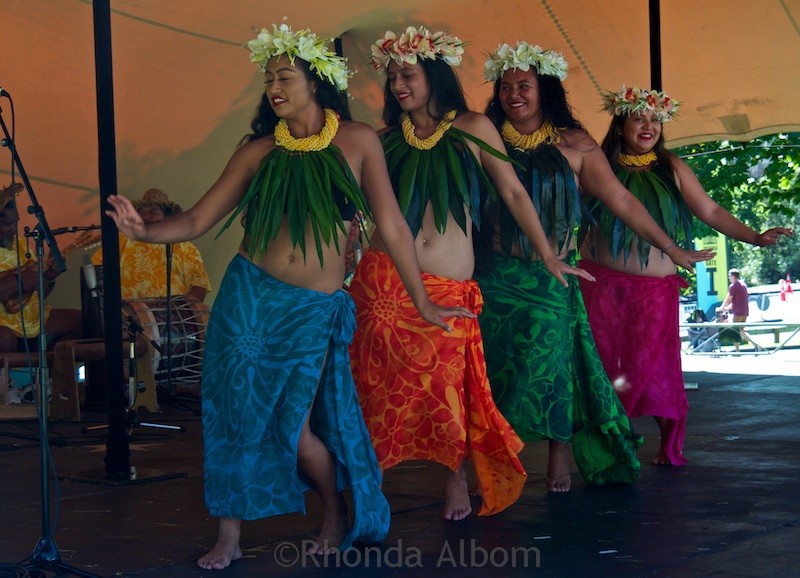 Tahitian dancers at the Pasifika Festival in Auckland New Zealand