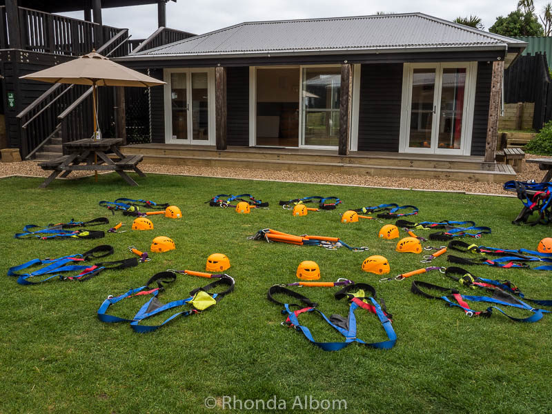 Safety gear at Eco Zip on Waiheke Island Auckland New Zealand