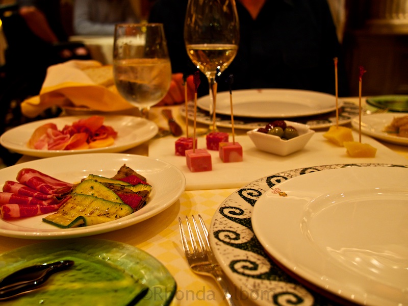 Antipasto started our dinner at one of the specialty restaurants on the Island Princess