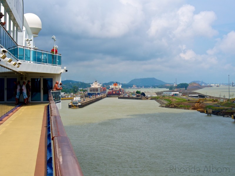 Island Princess heading into the Pedro Miguel Locks on the Panama Canal