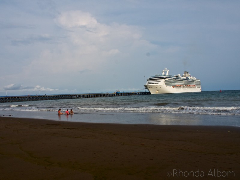 Puntarenas Costa Rica Cruise Port: Thrilling Wildlife, Coffee, and Jungle Delights! 2 Looking out at the Island Princess from the Puntarenas Costa Rica cruise port