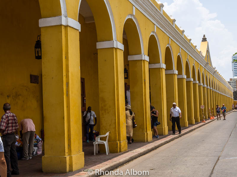 Las Bovedas a former prison, now a tourist shopping area in Cartagena Colombia