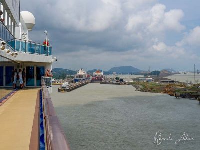 Approaching the Pedro Miguel Locks while crossing the Panama Canal
