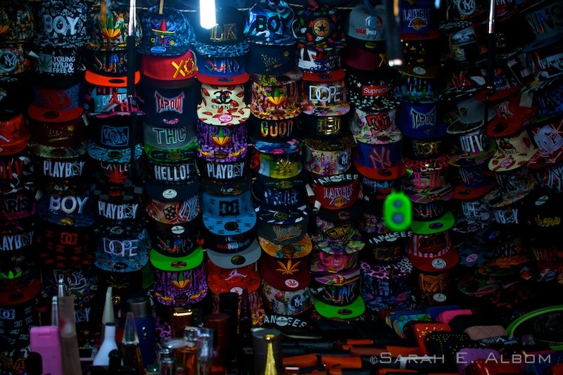 Hats in a stall at an Argentinian market. Photo copyright ©Sarah Albom 2016