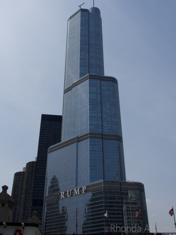 Funny shadow on the Trump International Hotel and Tower in Chicago
