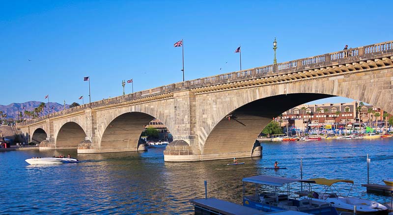 13 Unique Things to Do in Arizona: Road Trip Vegas to Tucson 17 The London Bridge is located in Lake Havasu City an interesting detour on an Arizona road trip from Vegas to Tucson