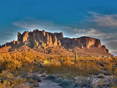 Seeing Superstition Mountain at sunset is one of the unique things to do in Arizona