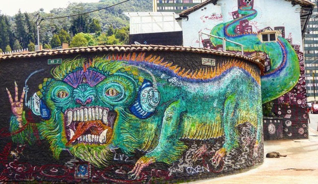 South American Street Art: Bold, Colourful, Powerful and Eclectic 10 Bogota has some of the world’s most striking street art; this is a city where graffiti is not illegal and artists compete with each other to fill every available space with weird and wonderful designs, here is one of my favourites… Photo contributed by: Will Hatton, authors of The Broke Backpacker. See more at: Backpacking in Colombia.