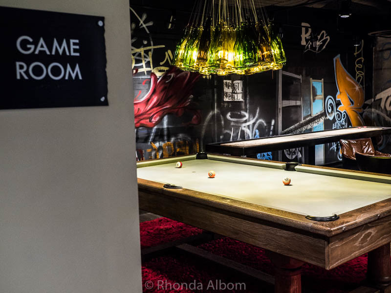 Hotel Vintage's adult game room in Portland Oregon