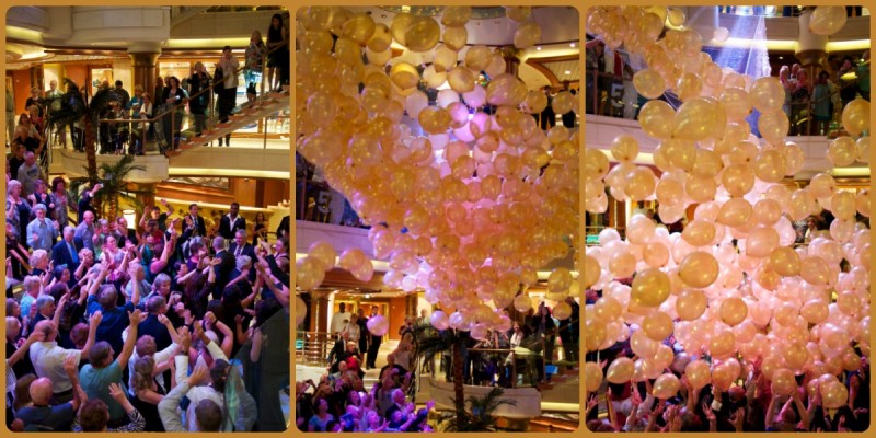 Reflections of an 18-Night Princess Cruise - Is It for You? 20 At the champaigne party at the end of each sailing, they drop about 500 balloons. It's a Princess Cruise tradition.