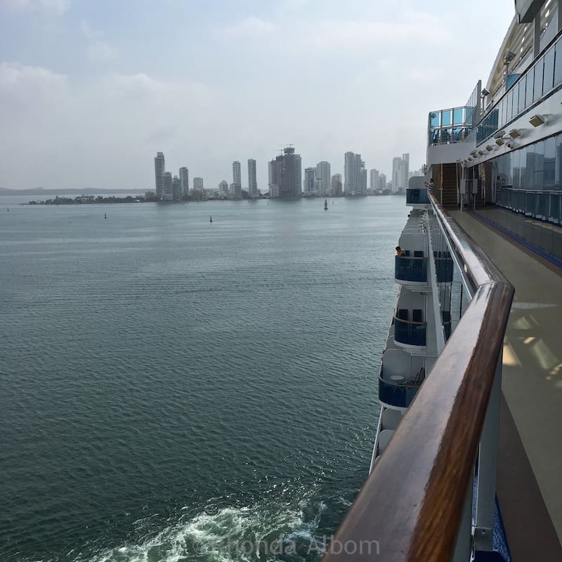 Reflections of an 18-Night Princess Cruise - Is It for You? 9 An exterior walkway and great place for a view as we approach land on our Princess Cruise