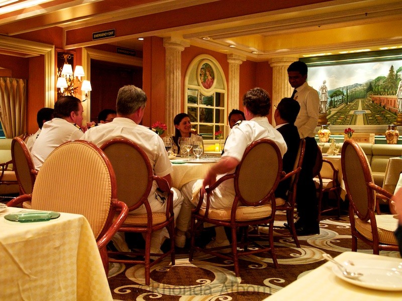 Reflections of an 18-Night Princess Cruise - Is It for You? 19 Enjoying dinner at one of the specialty restaurants, we noticed the nearby table of officers. Our meal was the best we had on the ship, and the ambience was special too. I know see the value in booking at least one meal in a specialty restaurant. It really is worth the additional cover charge.