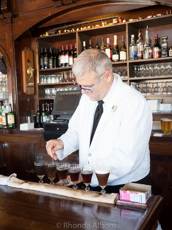 Making an Irish Coffee at Buena Vista Cafe in San Francisco - This is step 3