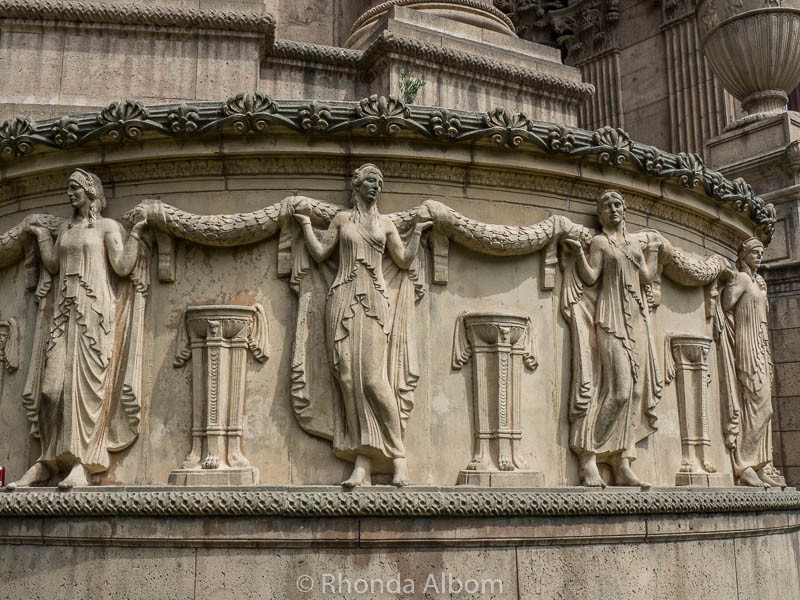 Details on a column at the Palace of Fine Arts in San Francisco