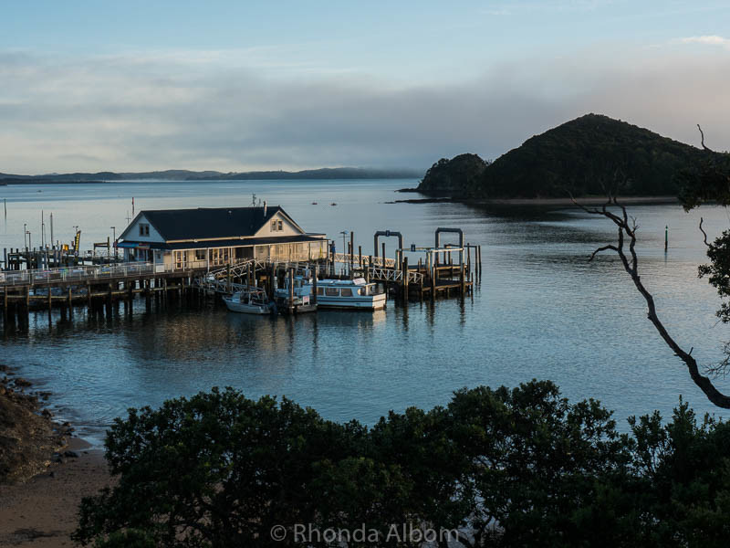 Looking down at the dock in Paihia New Zealand in the Bay of Islands