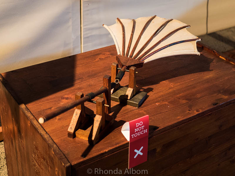 Impressive da Vinci Machines: Visiting Exhibit Seen at MOTAT in Auckland 5 A flying machine designed by Leonardo da Vinci in the traveling da Vinci Machines exhibit.