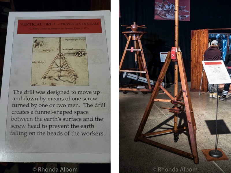 Impressive da Vinci Machines: Visiting Exhibit Seen at MOTAT in Auckland 7 Vertical Drill by Leonardo da Vinci at MOTAT in Auckland New Zealand