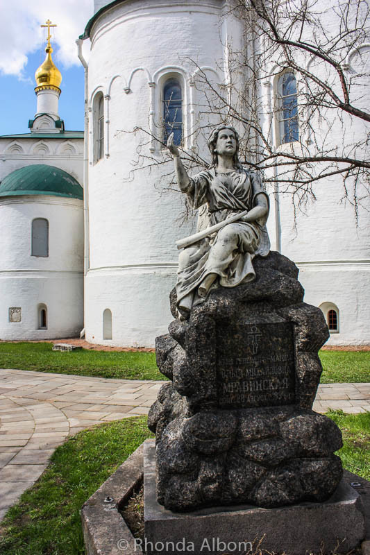Angel statue at Novodevichy Convent in Moscow Russia