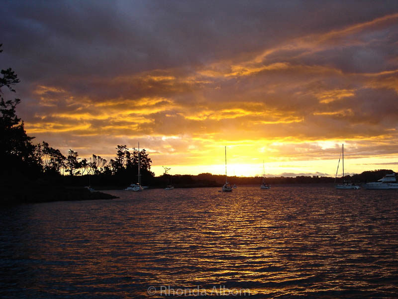 Sunset off of Motuora Island, New Zealand